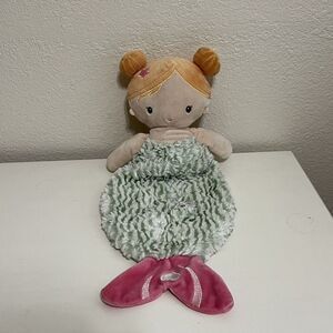 Douglas Baby Mermaid Lovey Cuddle Toys Security Blanket Pink Green 18"
